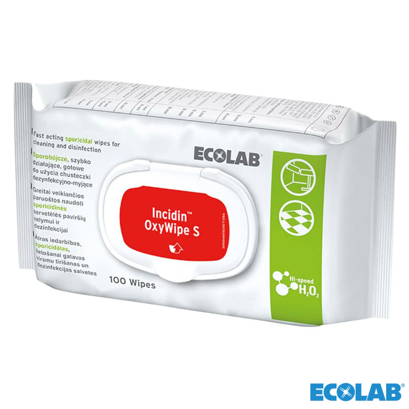 RD801075 Ecolab Incidin OxyWipe S reinigings- en desinfectiedoekjes wit